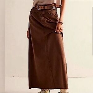 NWT We The Free Come As You Are Denim Maxi Skirt Size 2